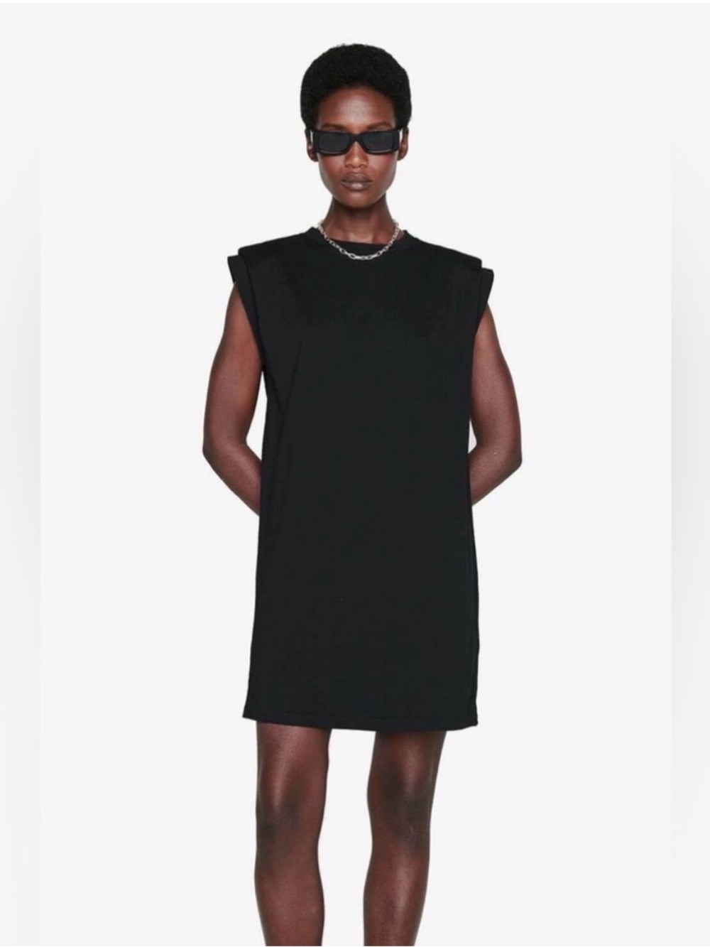 Anine Bing Sleeveless Muscle Tee Black Dress / Tanner Dress - Size XS